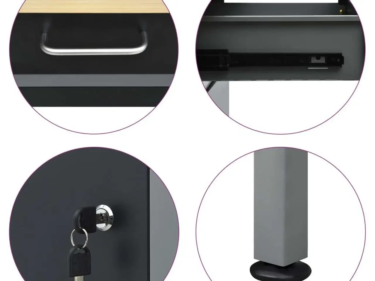 Billede 8 - Arbejdsbord 160x60x85 cm stål sort