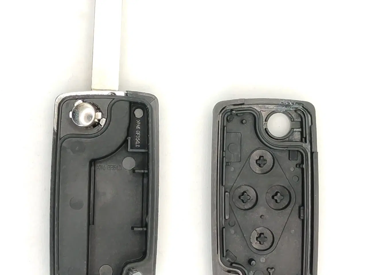 Billede 2 - Flipnøgle rep sæt for Citroen og Peugeot 4 knaps uden batteri holder