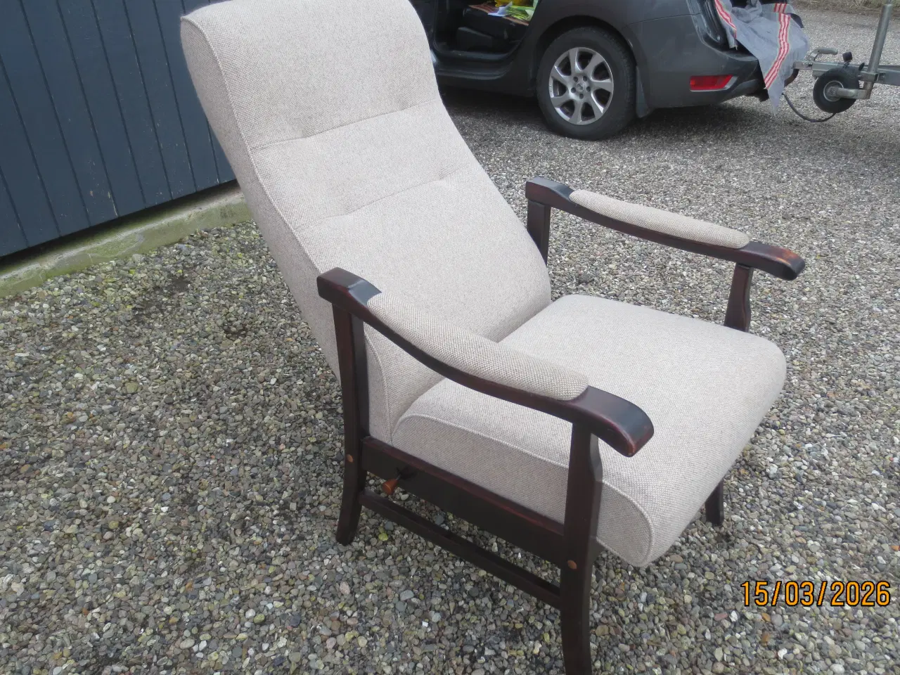 Billede 5 - 1 stk Farstrup Otiumlænestol med Lysegrå stof