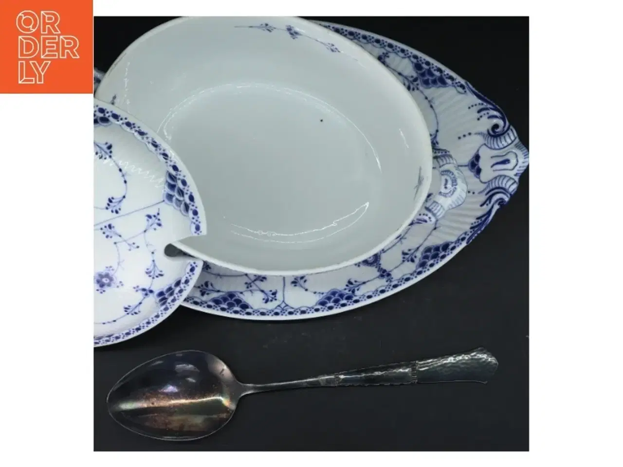 Billede 3 - Musselmalet suppeterrin inkl fad