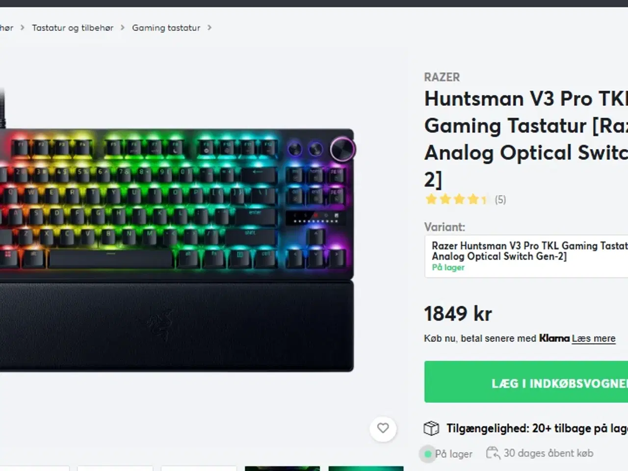 Billede 3 - Razer Huntsman V3 Pro TKL HELT NYT SPAR 600kr