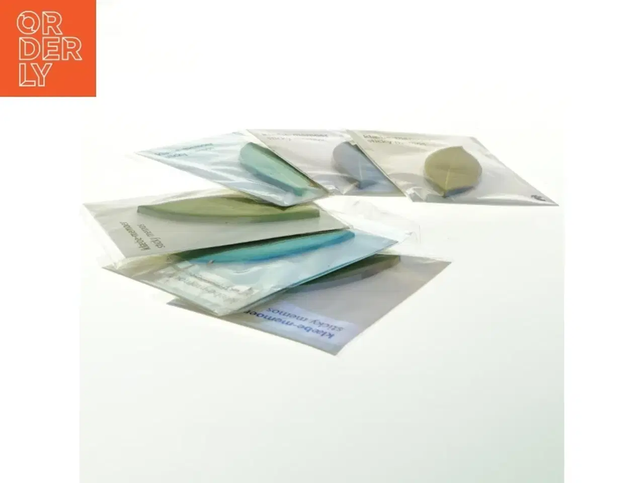 Billede 2 - Seks pakker selvklæbende memoer (post-it notes) i bladform (10 cm)