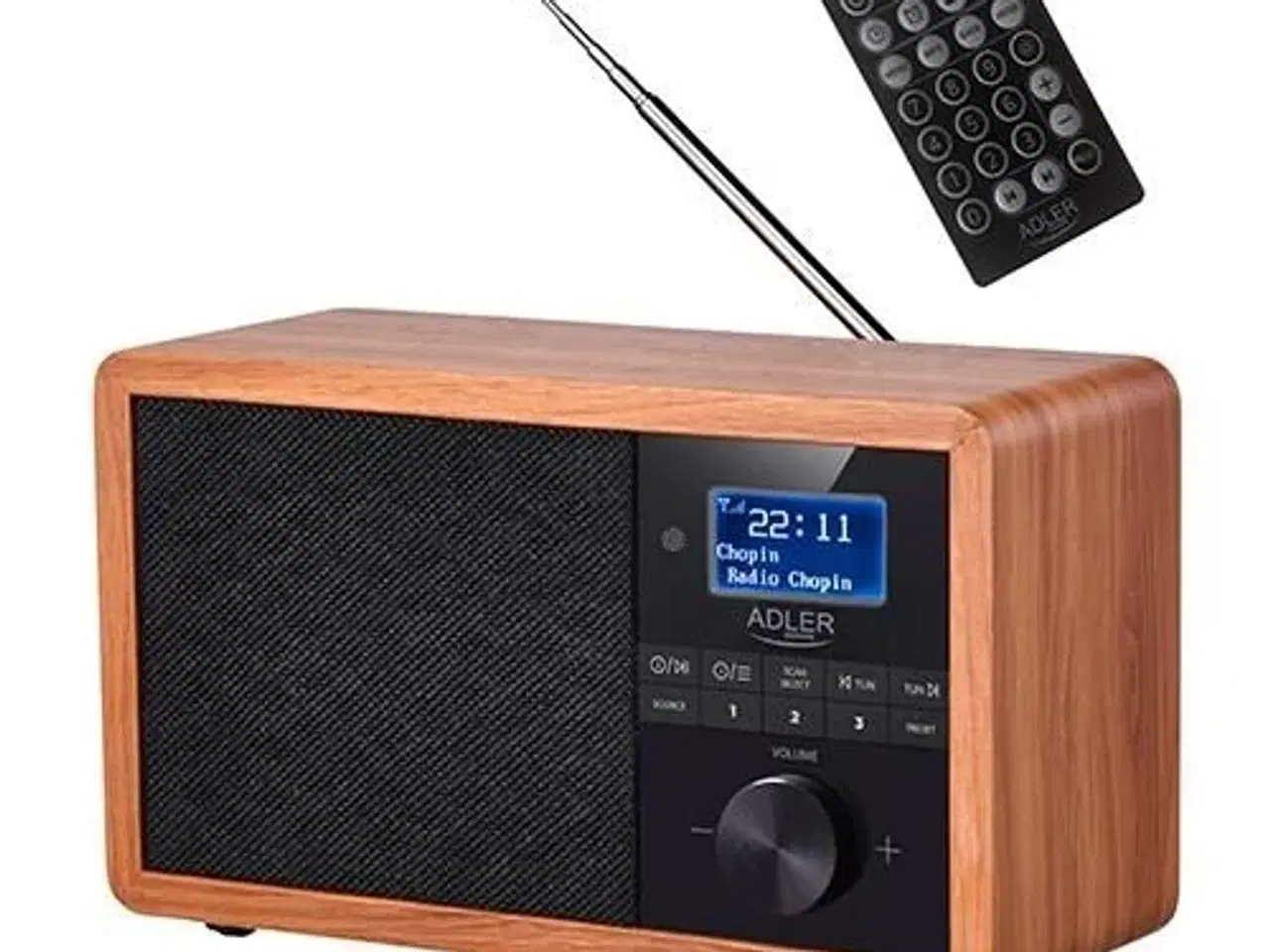 Billede 7 - Radio med vækkeur DAB+/FM – Adler AD 1184, træ/sort