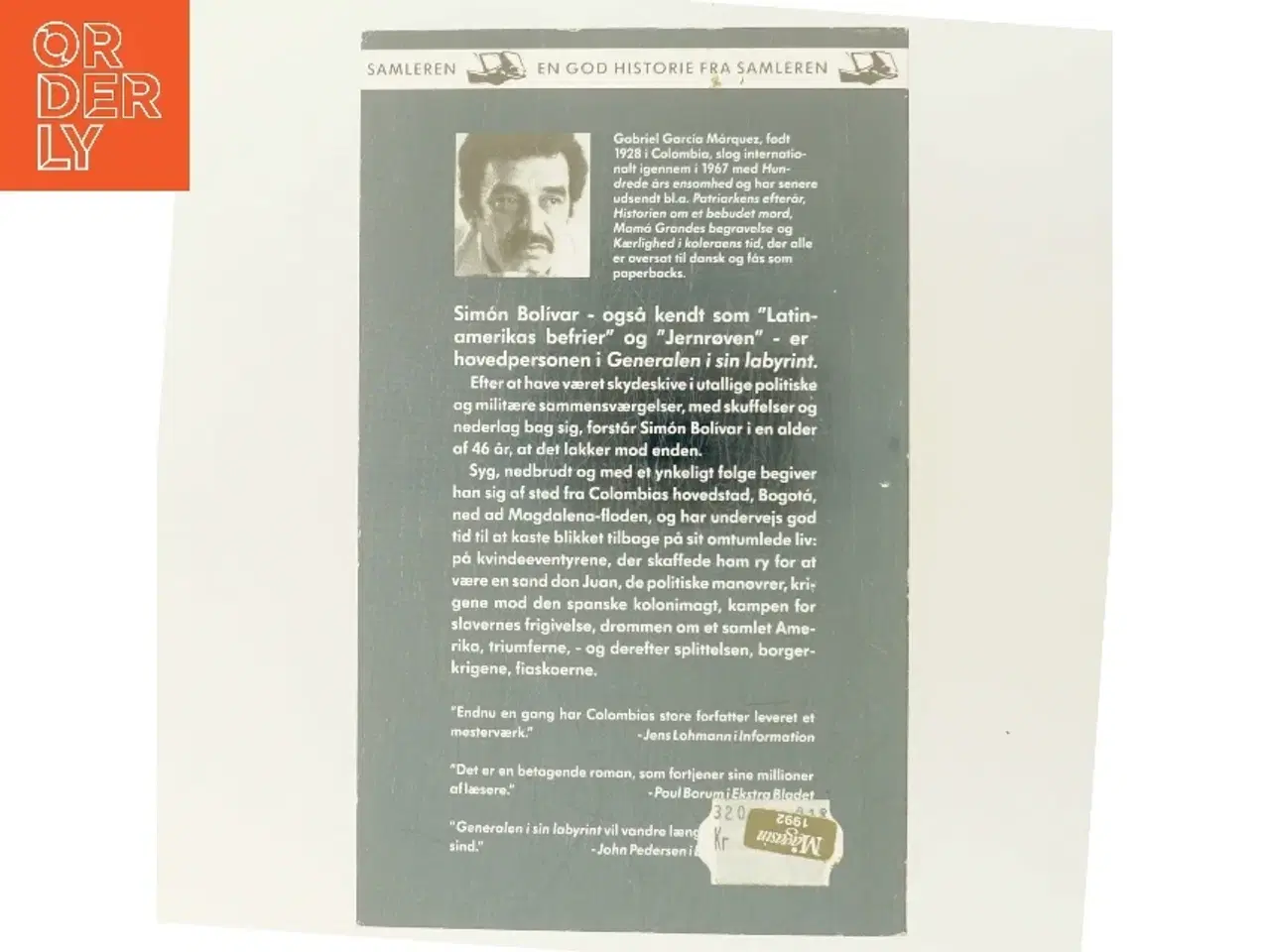 Billede 3 - Generalen i sin labyrint af Gabriel Garc&#237;a M&#225;rquez (Bog)