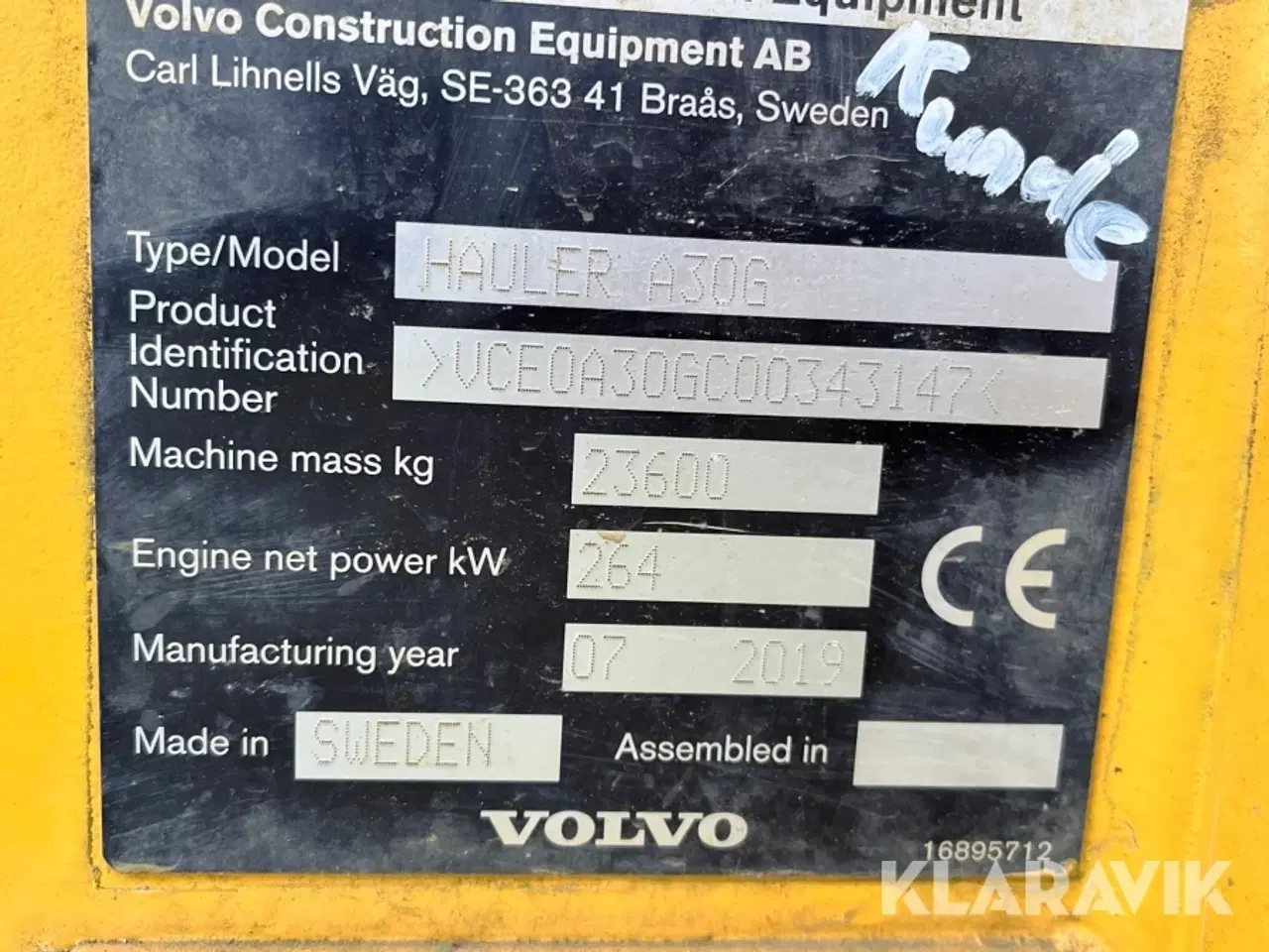 Billede 5 - Dumper Volvo A30G 17,3 m3 lad