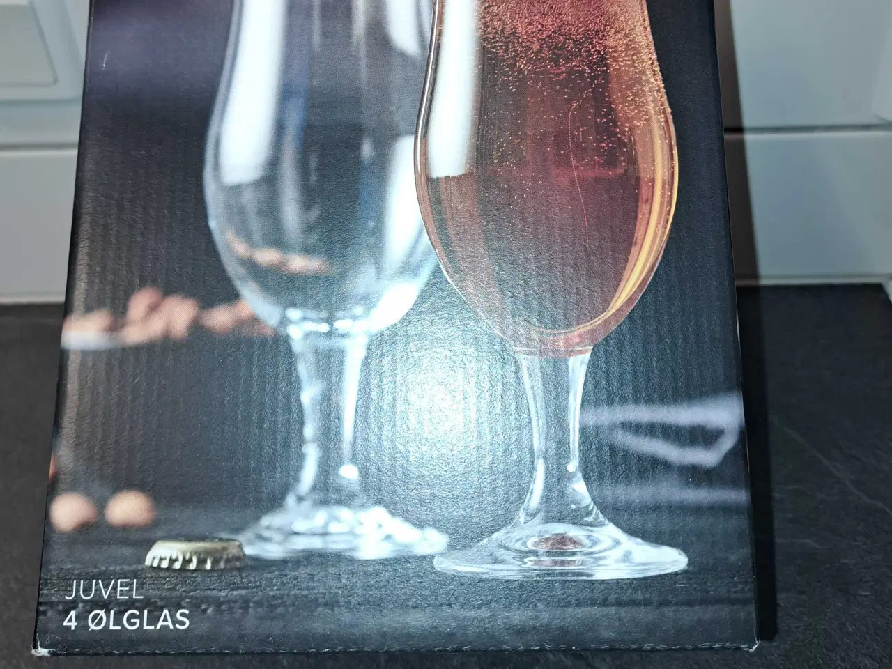 Billede 1 - 4 Lyngby ølglas på fod