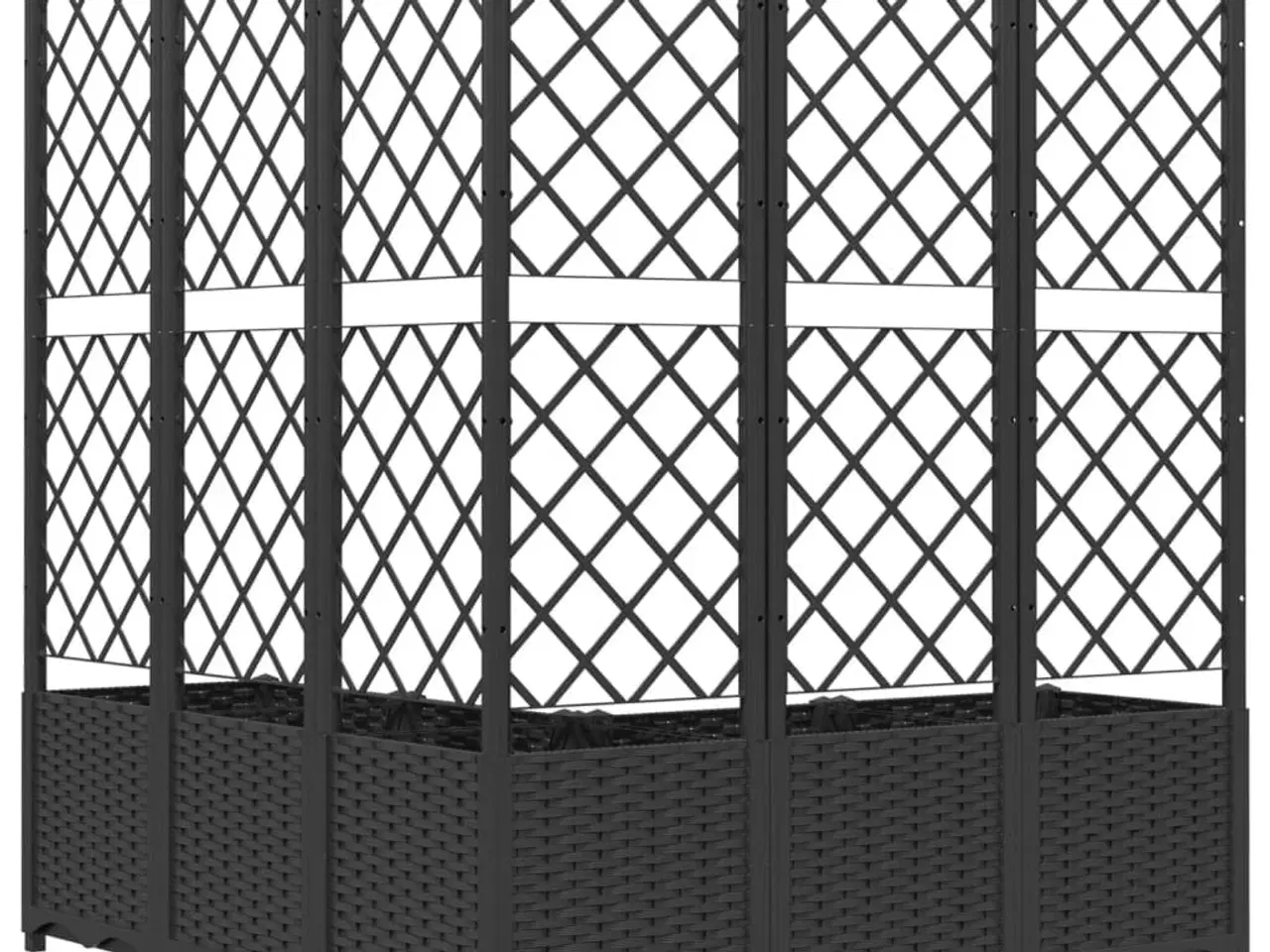 Billede 6 - Plantekasse med espalier 120x120x136 cm PP sort