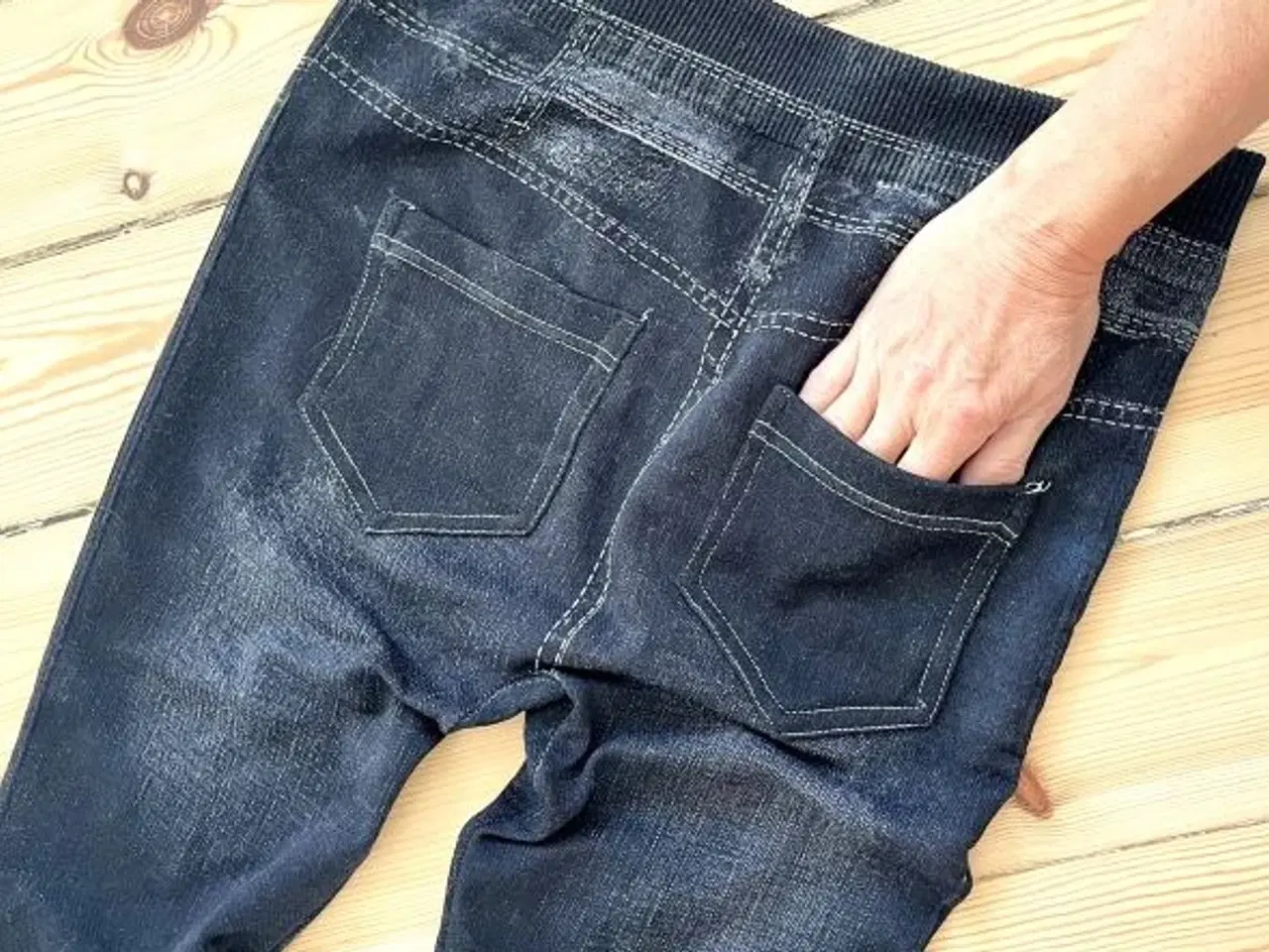 Billede 4 - Jeggins - Leggins med jeansprint