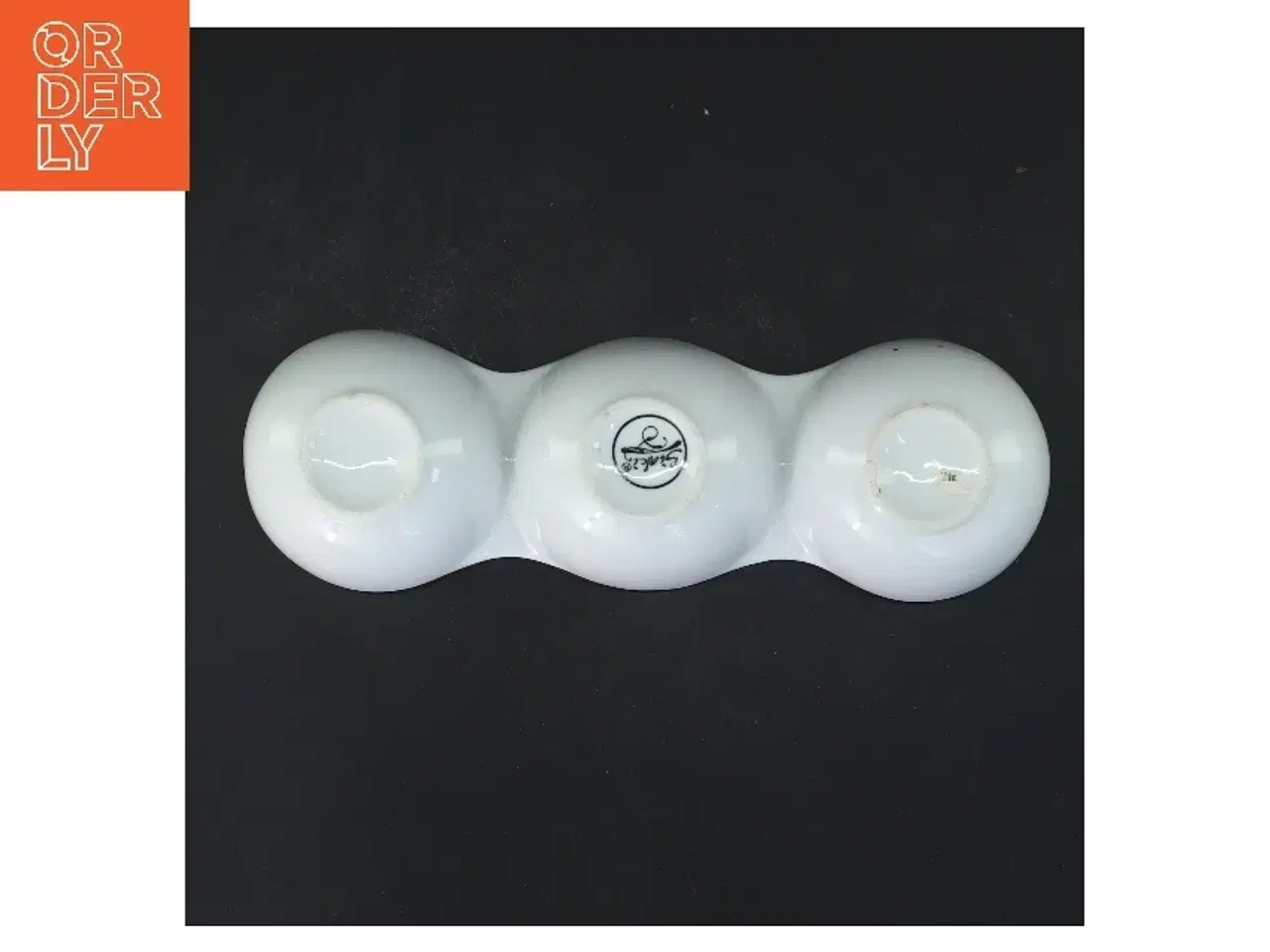 Billede 3 - Tredelt serveringsfad (str. 25 cm) i  porcelæn