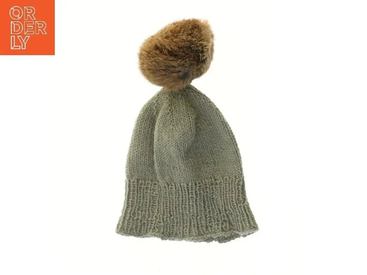 Billede 1 - Børnehue i blød merino uld med kvast fra Nørgaard (str. 18x19 cm)