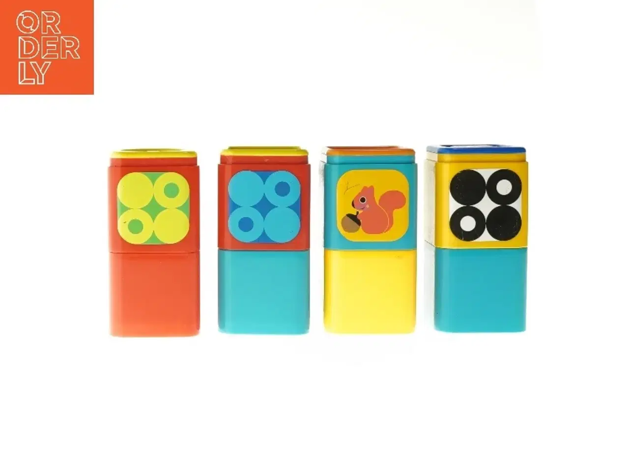 Billede 1 - Farverige aktivitetsklodser fra Spire (str. 7x6,5x6,5 cm)