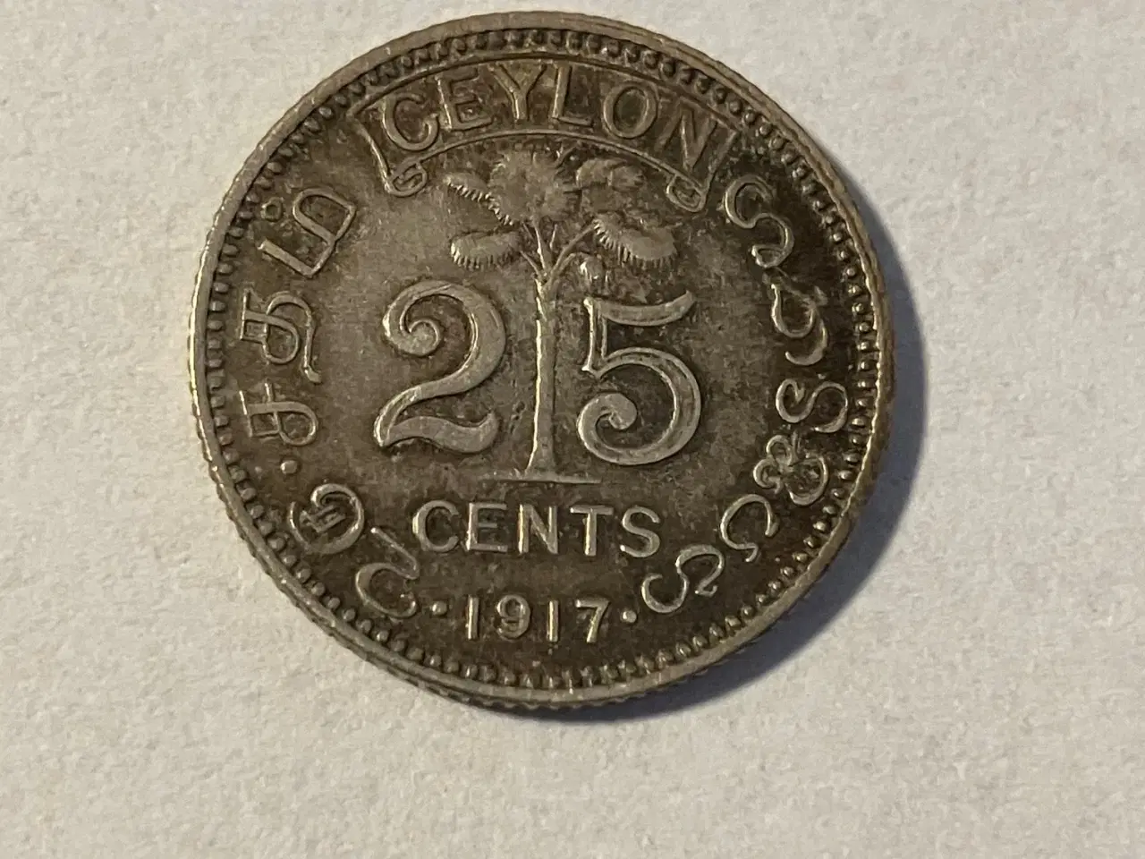 Billede 1 - 25 Cents Ceylon 1917