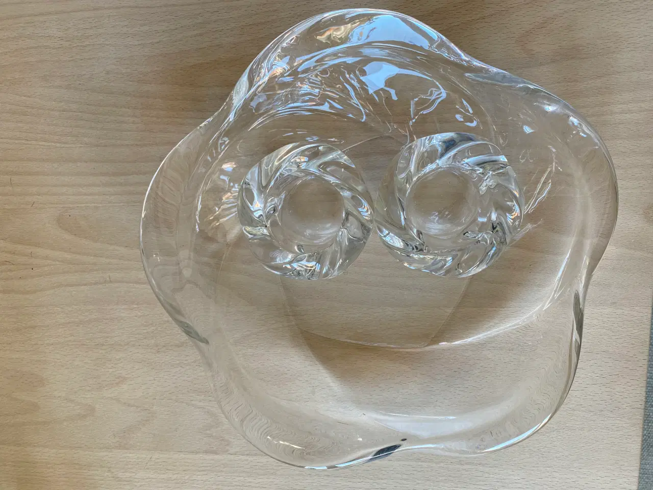 Billede 1 - Holmegaard glasfad med lysestager 