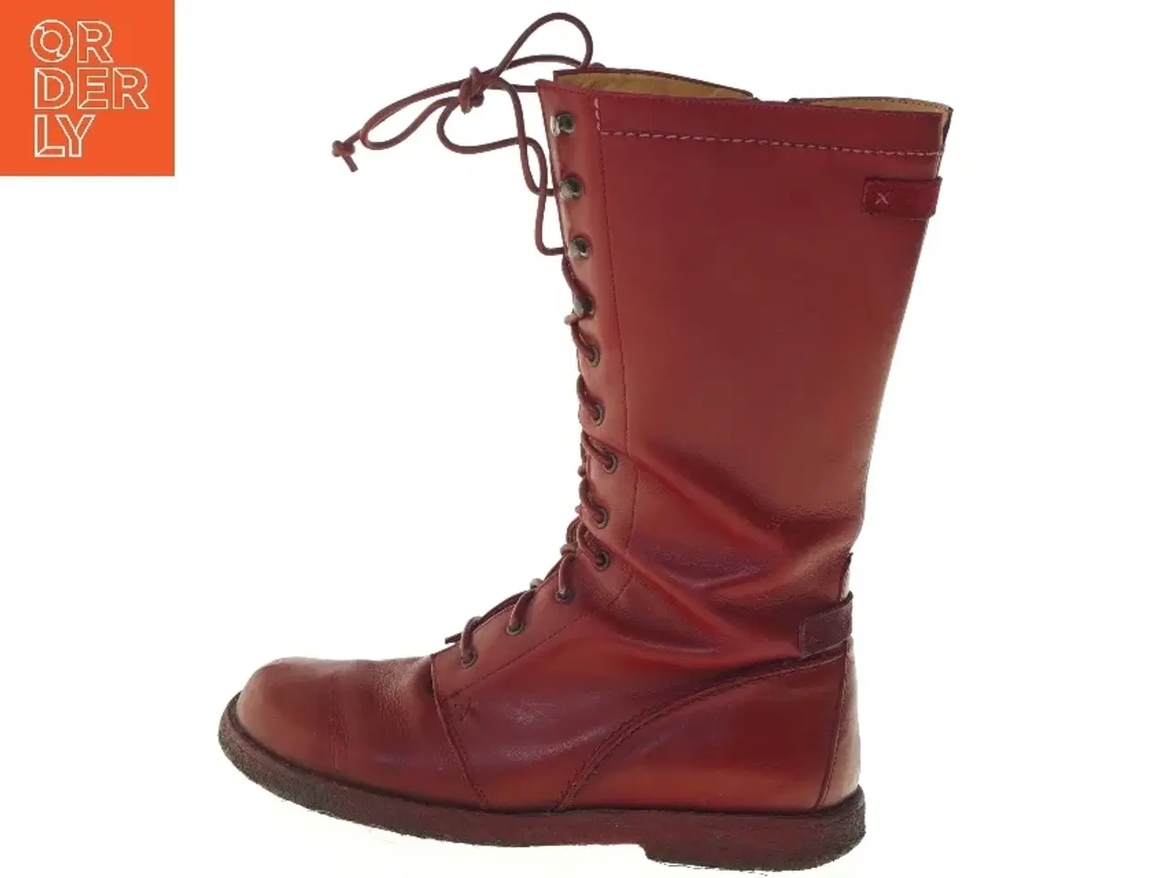 Billede 1 - Røde snørestøvler str. 38 (str. 38 )