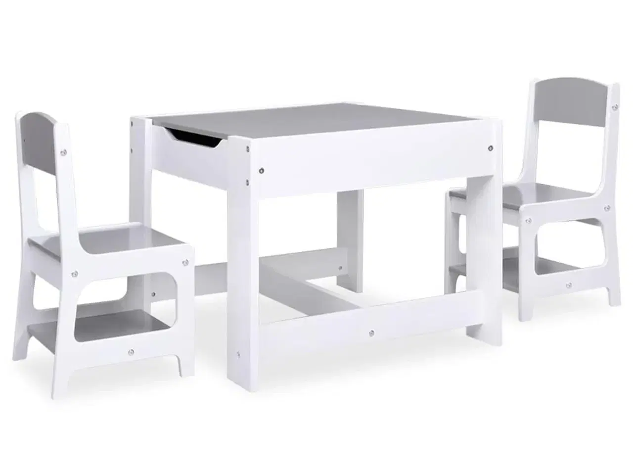 Billede 3 - Børnebord med 2 stole MDF hvid