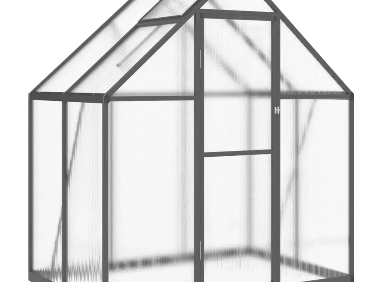 Billede 2 - Drivhus med fundamentramme 169x114x195 cm aluminium antracitgrå