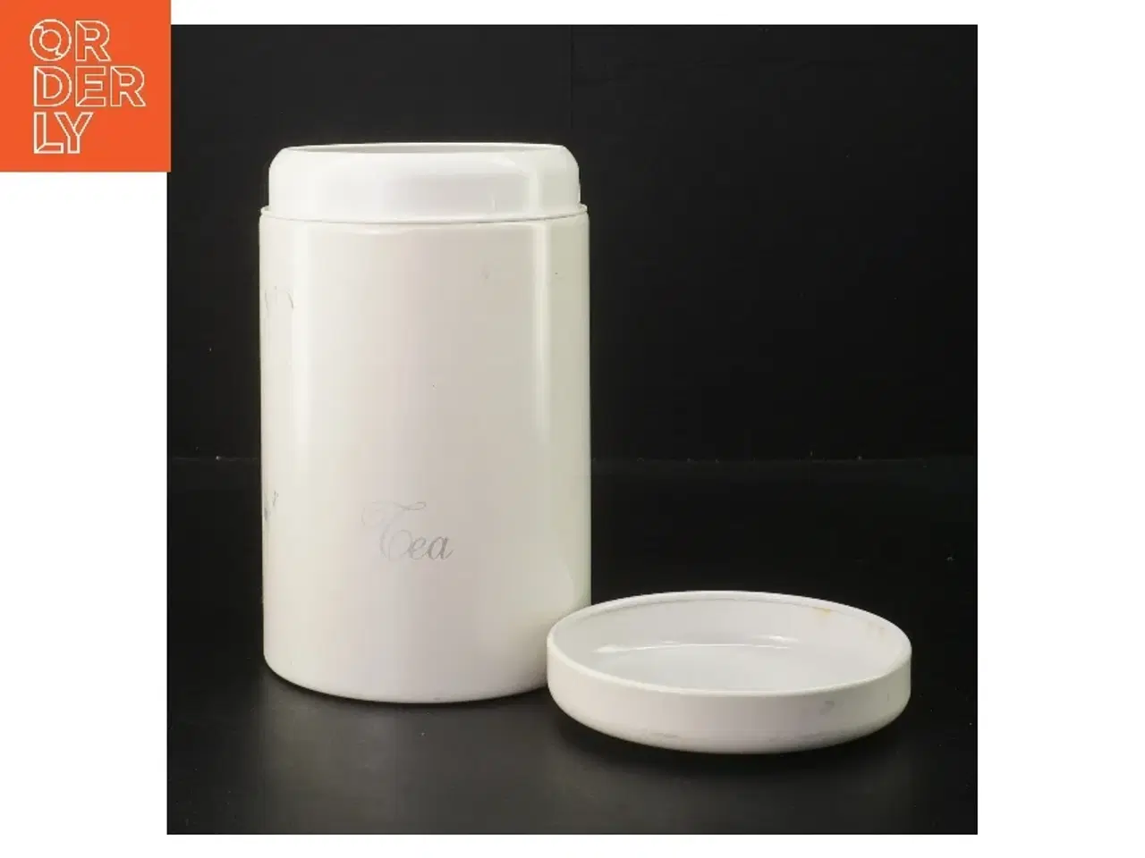 Billede 2 - Hvid te dåse (str. Ø 10 cm højde 17,5 cm)