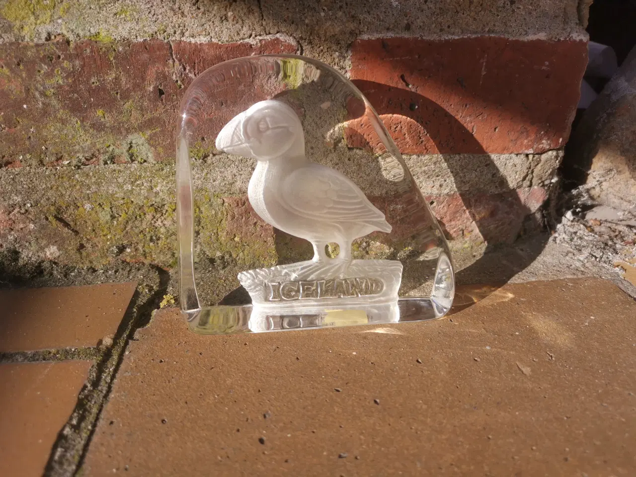 Billede 1 - Island Glas blok med Fugl