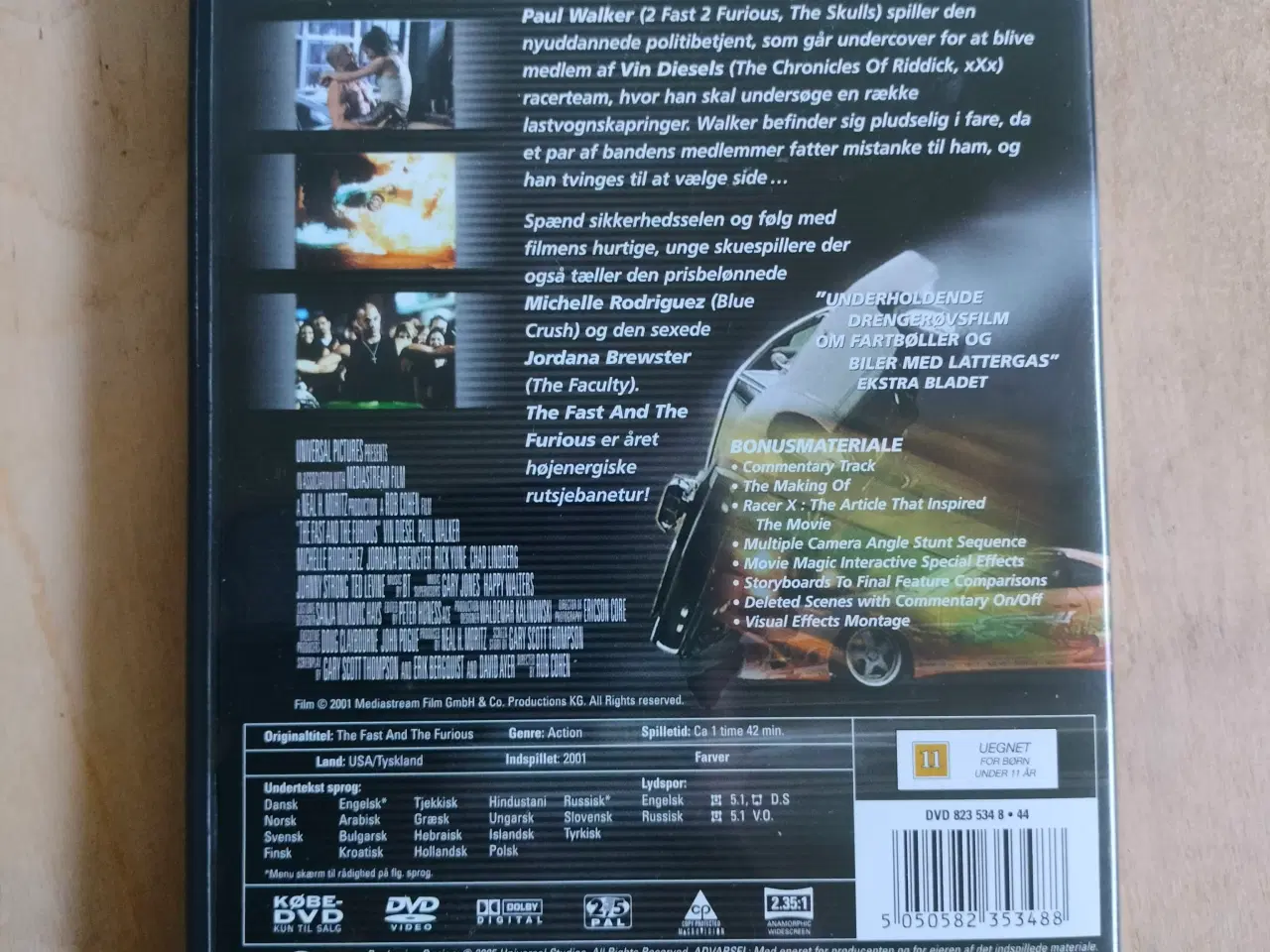 Billede 2 - Universal Pictures The Fast and the Furious DVD 