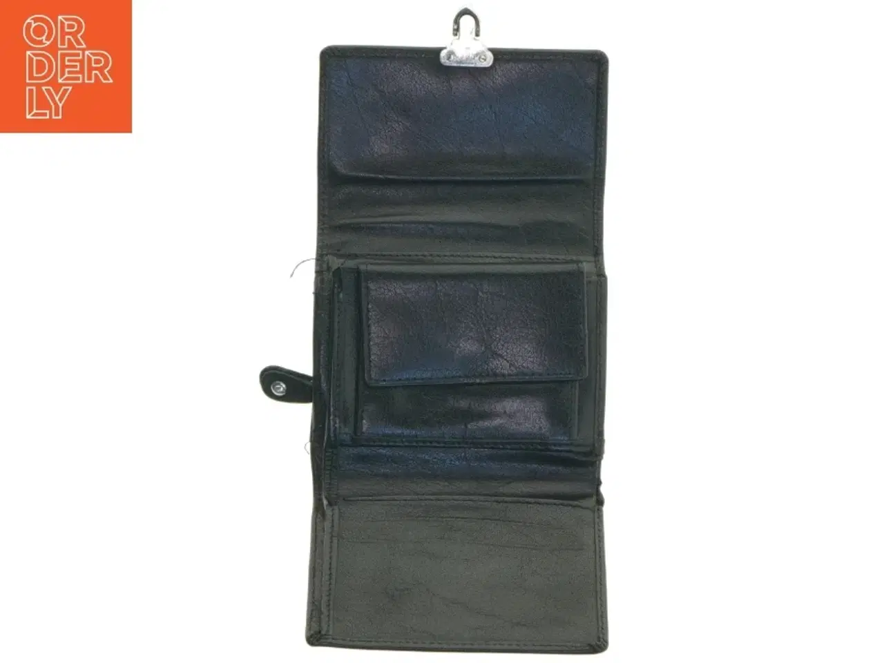 Billede 2 - Sort læder pung (str. 11x10 cm)