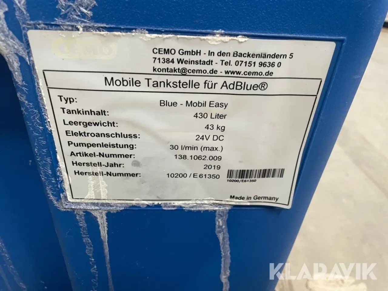 Billede 10 - ADBlue tank Cemo Blur-mobile easy 430L med pumpe