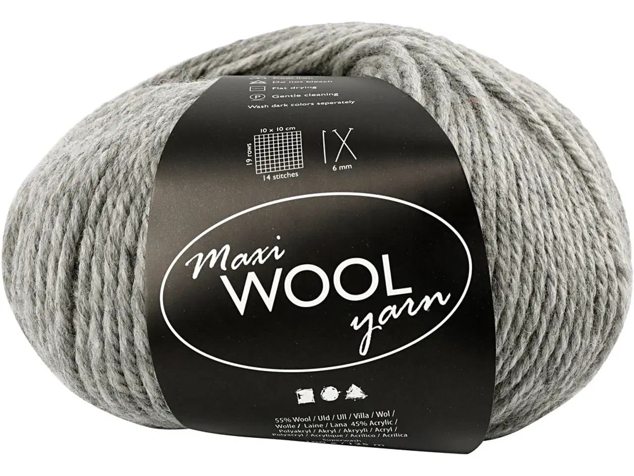 Billede 1 - Superwash Uldgarn Grå Melange - 125m, 100g