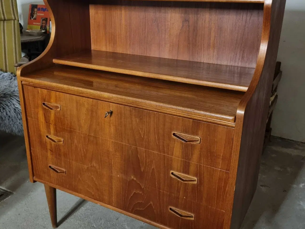 Billede 1 - Teaktræs chatol/sekretær fra 1960'erne dansk desin