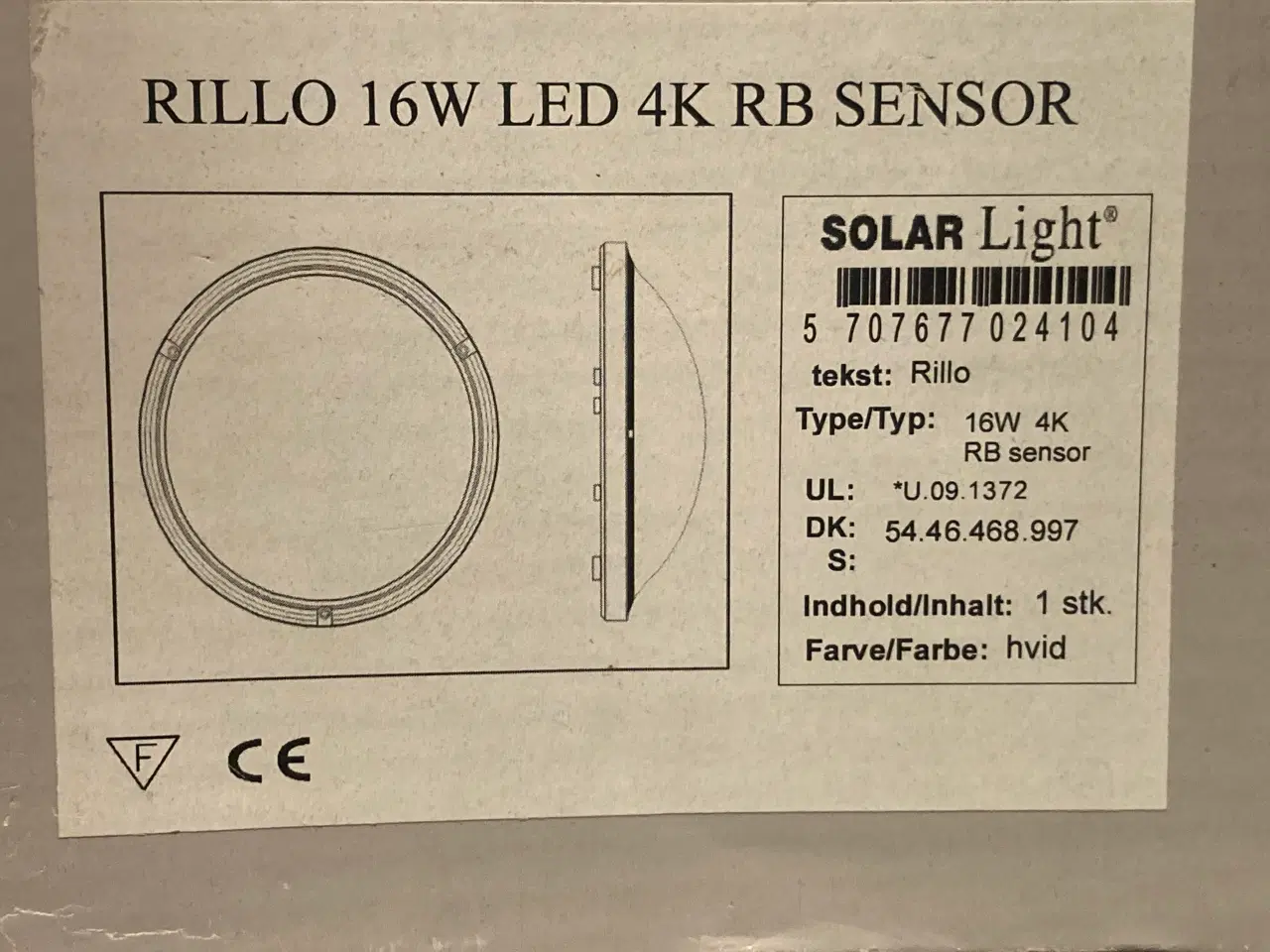 Billede 2 - Rillo 16W LED 4K RB Sensor