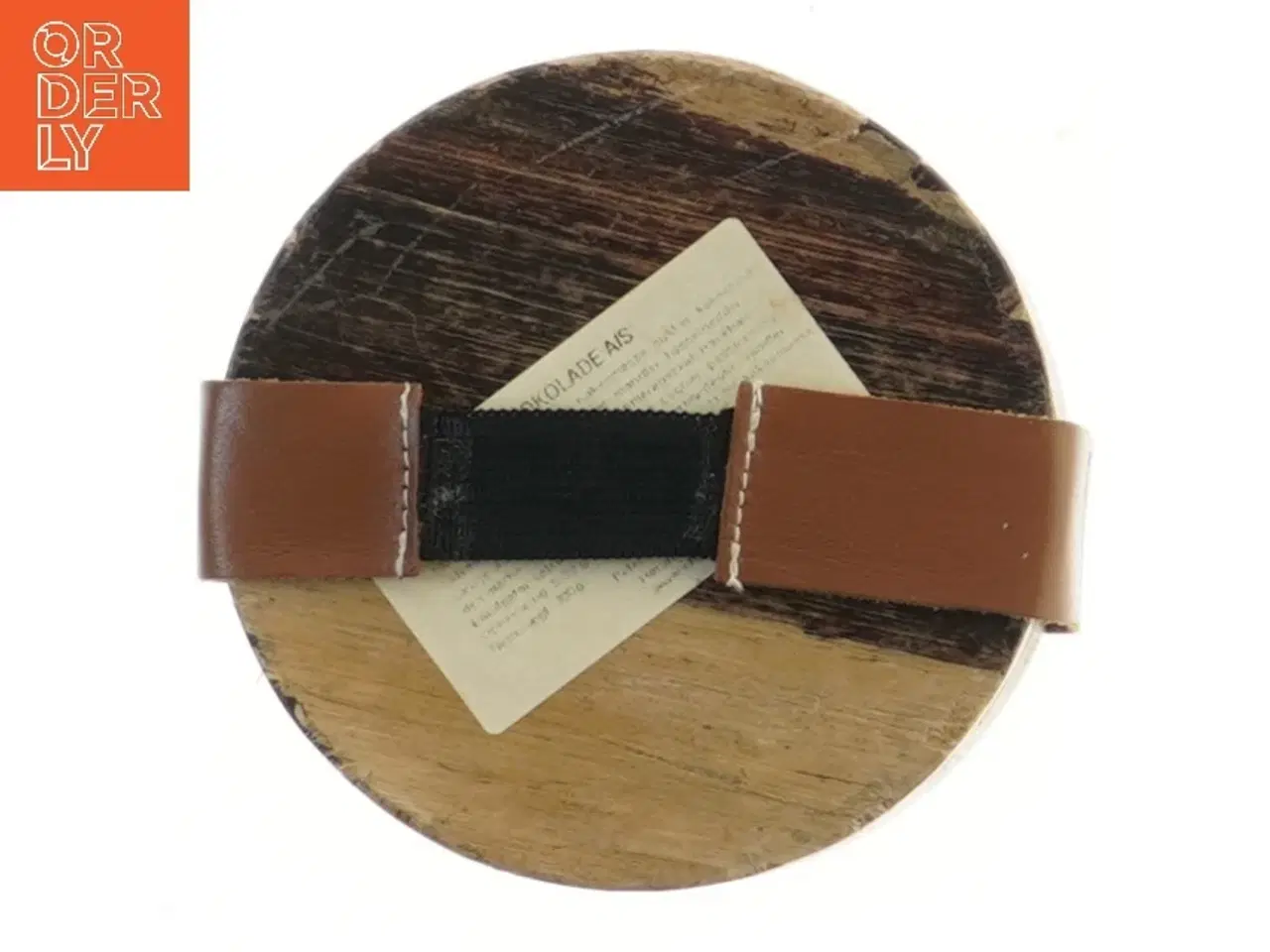 Billede 3 - Trææske med ægte læderbånd fra Peter Beier Chokolade (str. Ø 12,5 cm)