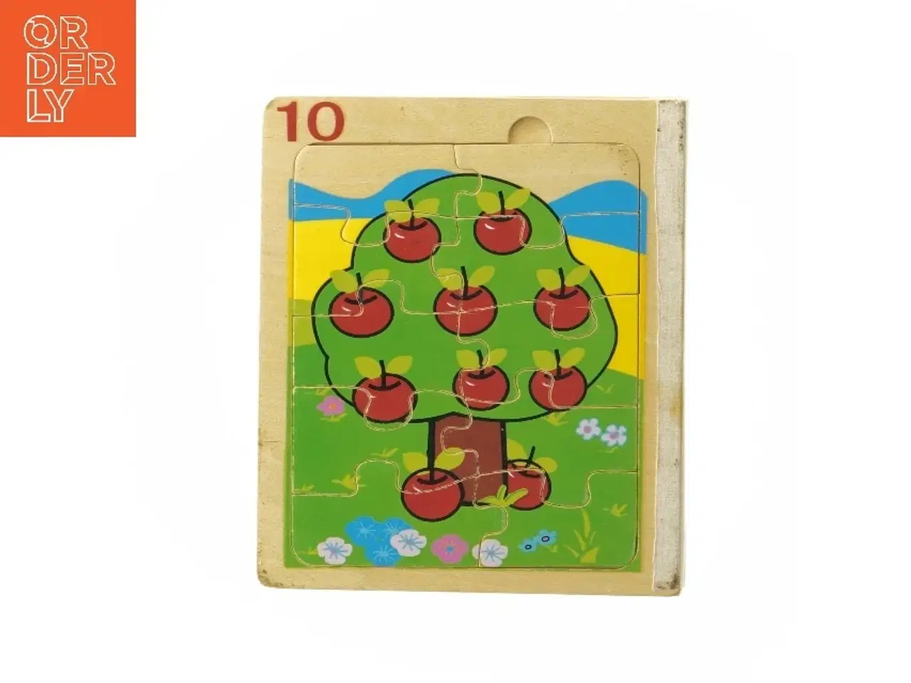 Billede 3 - Træpuslespil med tal (str. 17x15x2,5 cm)