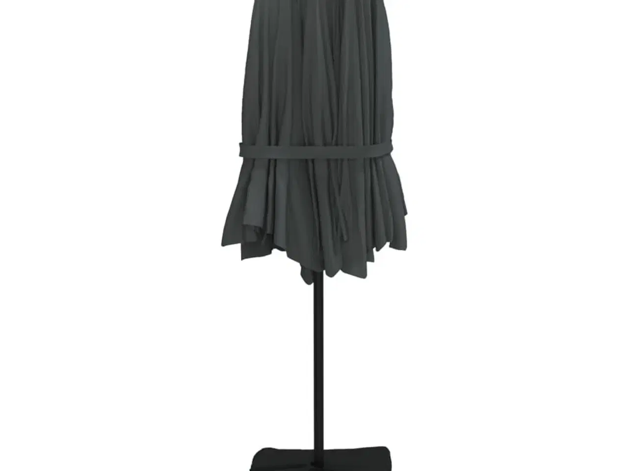 Billede 7 - Parasol m. dobbelt parasoldug og LED-lys 449x265 cm antracitgrå