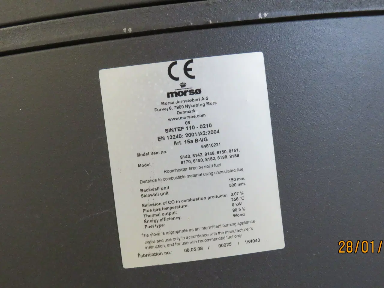 Billede 9 - Morsø brændeovn model 8100.