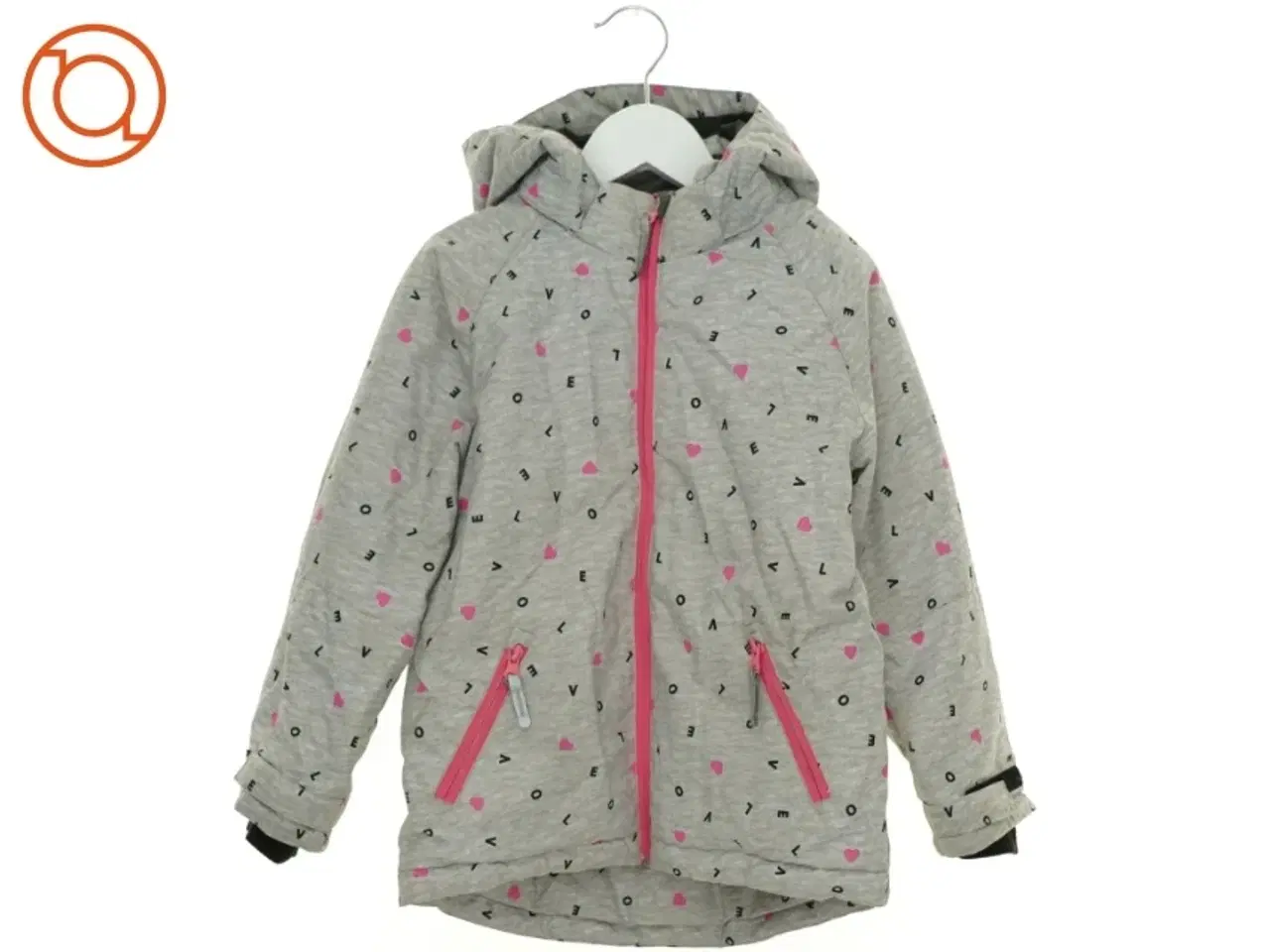Billede 1 - Hætte jakke med hjerter og LOVE fra H&M (str. 122 cm)