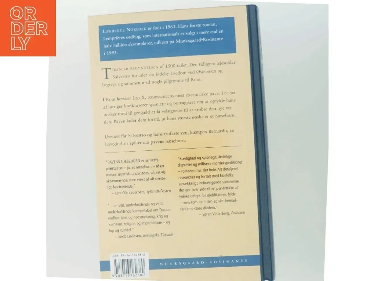 Billede 3 - Pavens næsehorn : roman af Lawrence Norfolk (Bog)