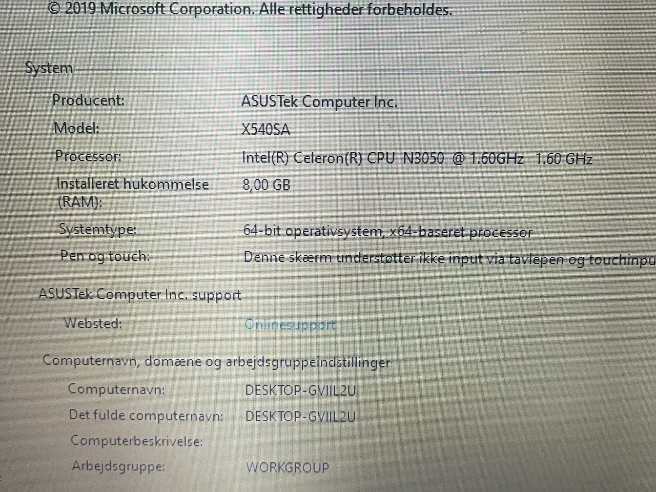 Billede 3 - Asus A540S Laptop 15.6" Grå Intel Celeron