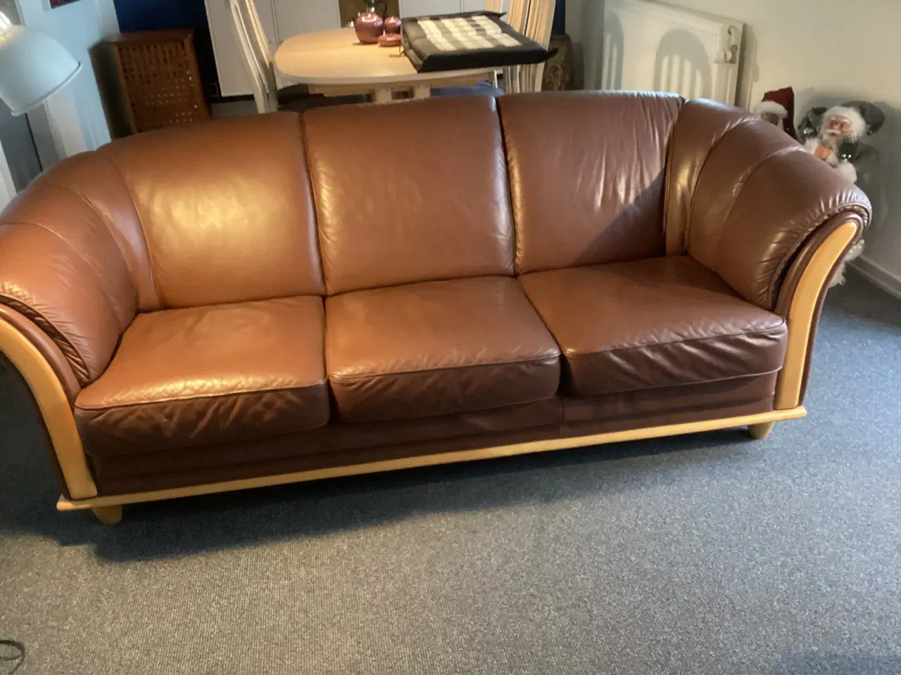 Billede 1 - Superfin lædersofa byd….. 