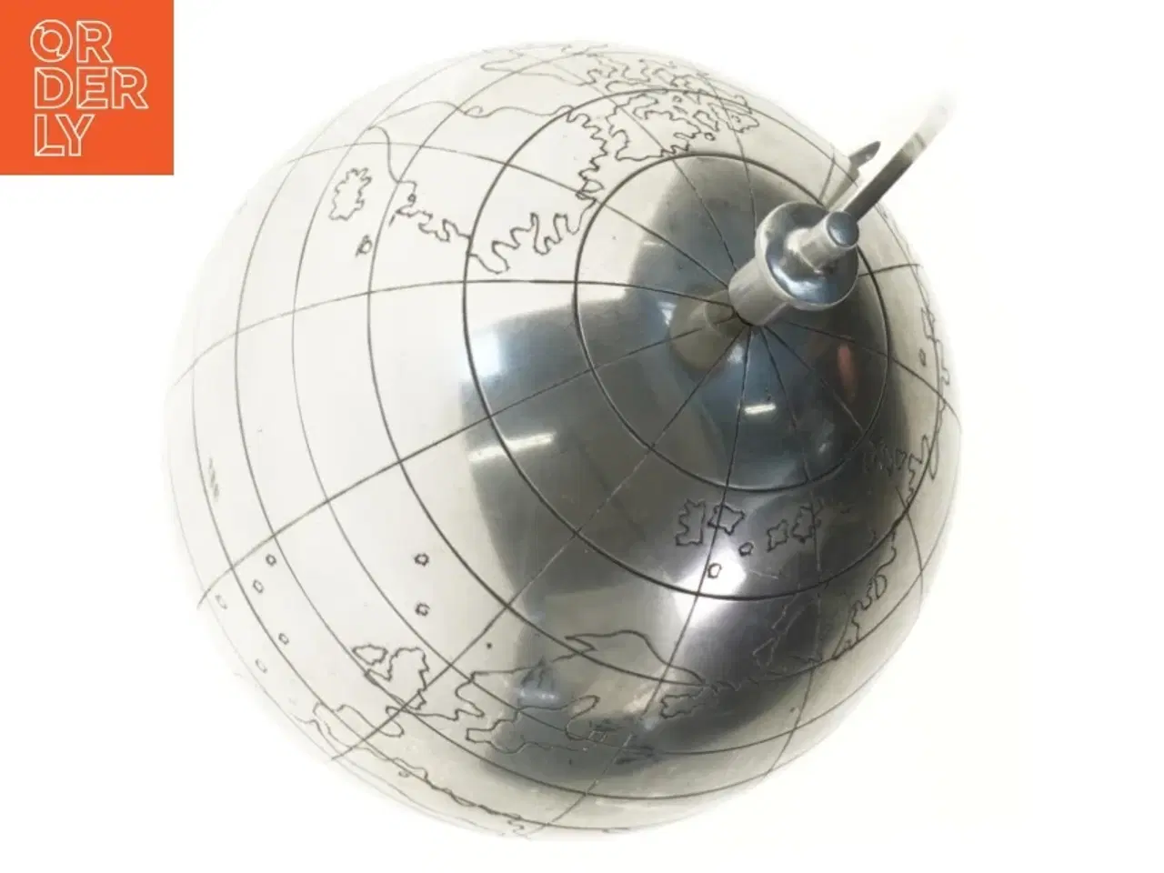 Billede 2 - Metal globus med verdensomrids (str. 35 cm)