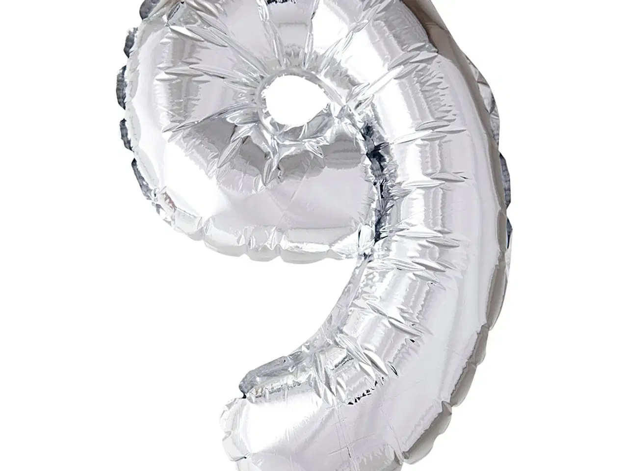 Billede 1 - Folieballon, 9, H: 41 cm, sølv, 1 stk.