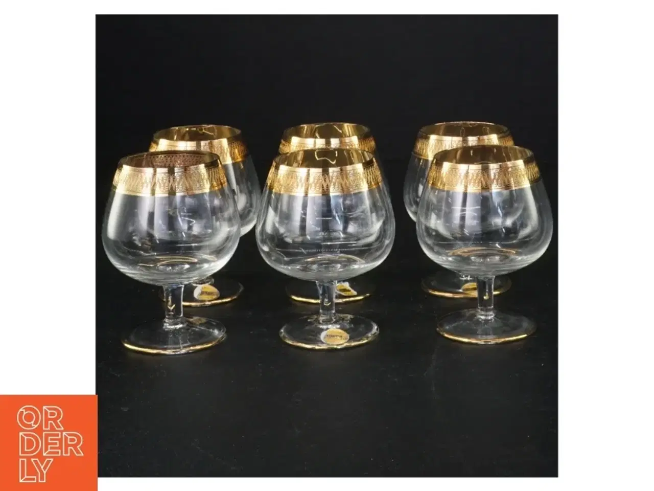 Billede 1 - Tosca Lyngby Vintage cognacglas med guldkant fra Lyngby (str. 8 komma 5 x 6 ikomma 5 cm)