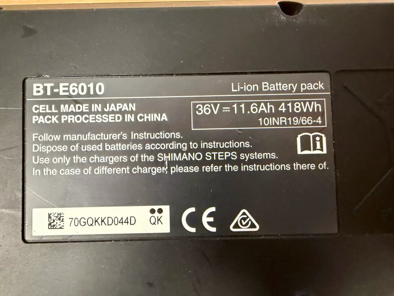 Billede 6 - Shimano BT-E6010 batteri.