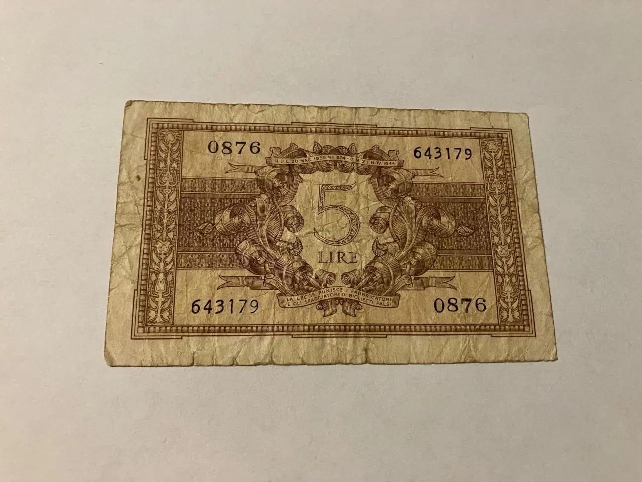 Billede 2 - 5 Lire Italy - Bad condition