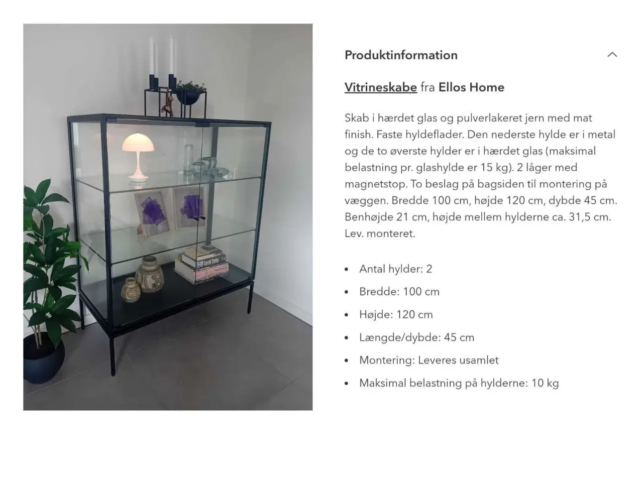Billede 1 - Vitrineskab fra Ellos Home