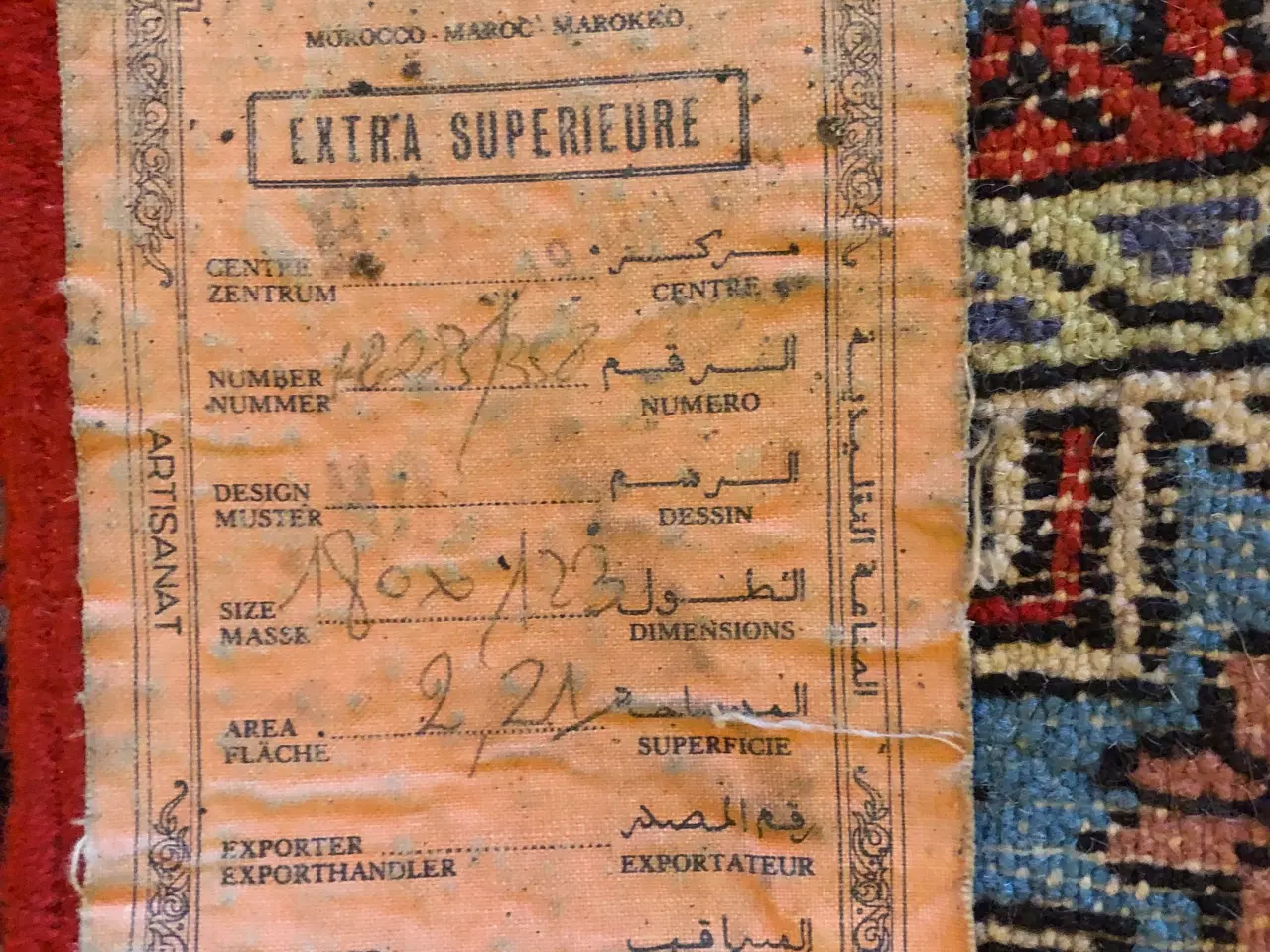 Billede 3 - Ægte tæppe håndvævet fra Marokko ..