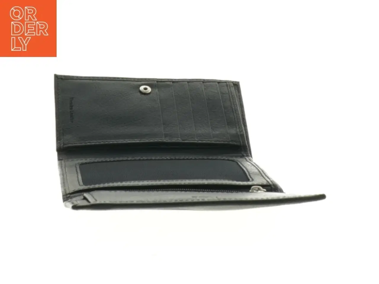 Billede 2 - Sort læderpung (str. 14x9,5 cm)