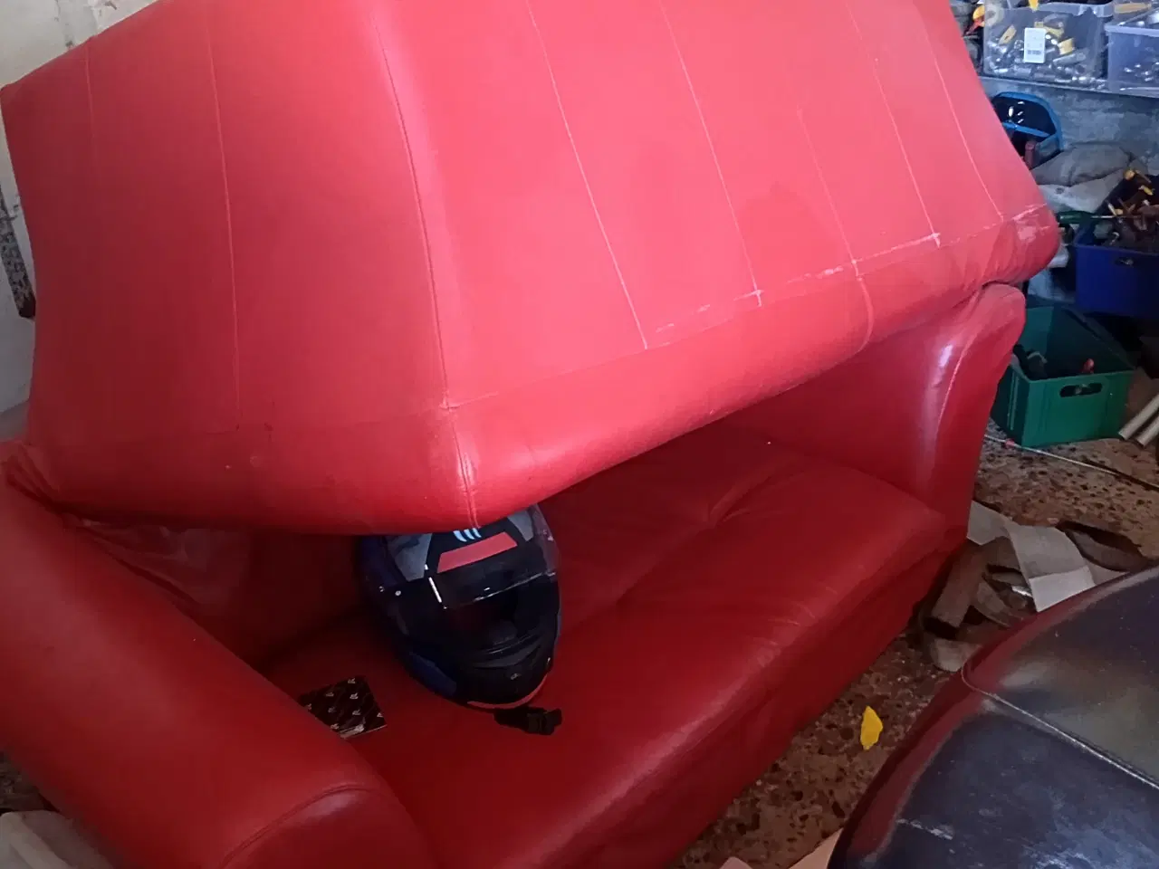 Billede 1 - Fin rød lædersofaer en 2 og en 3 og stol