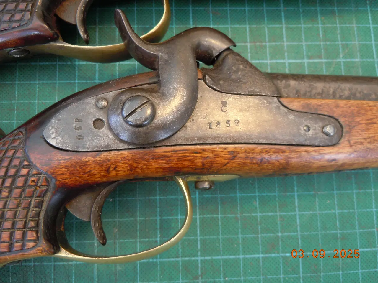 Billede 5 - Pistolsæt M-1850 med løskolbe, flankørpistoler.