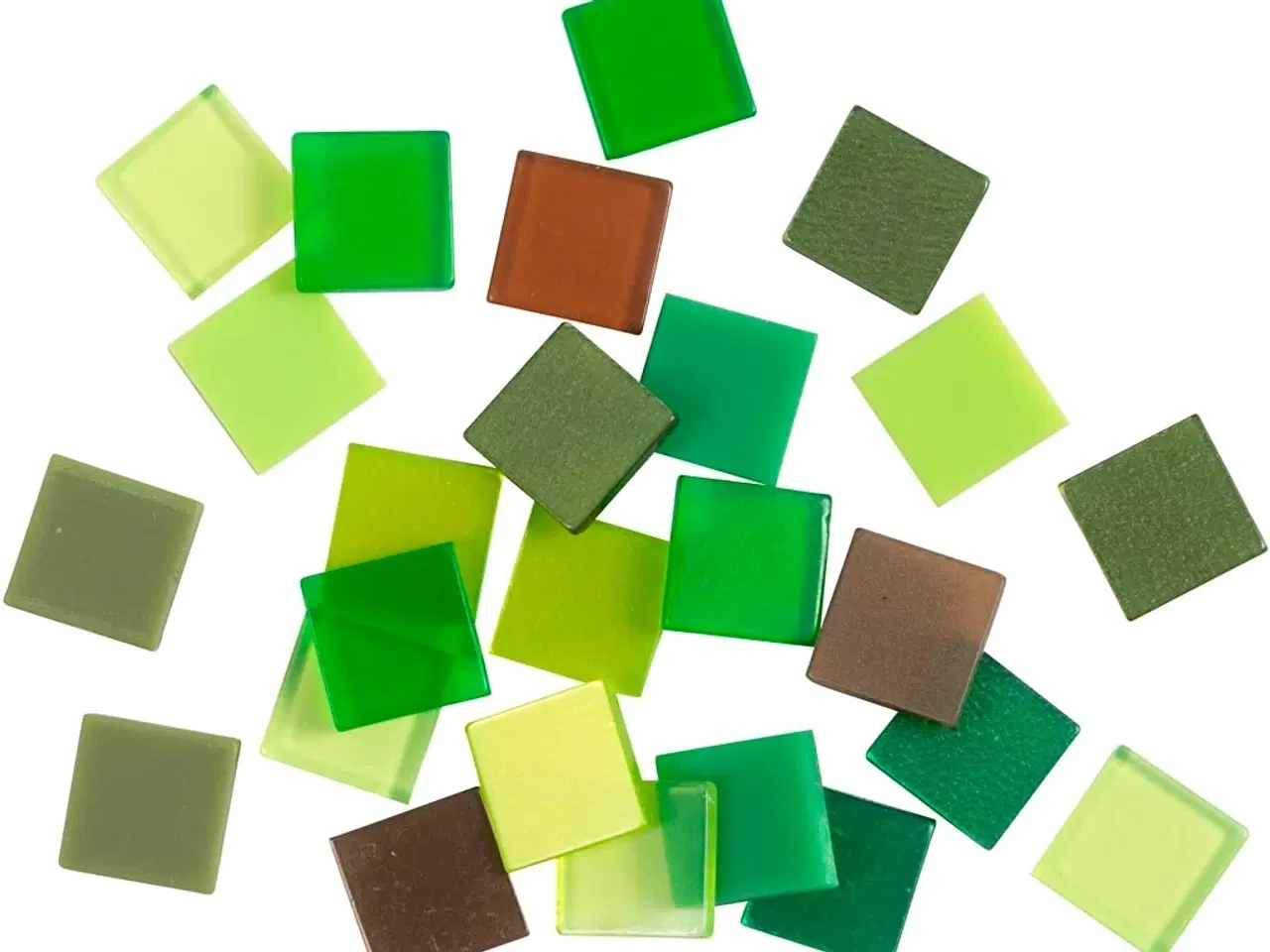 Billede 1 - Grøn Glitter Minimosaik 10x10 mm - 25g