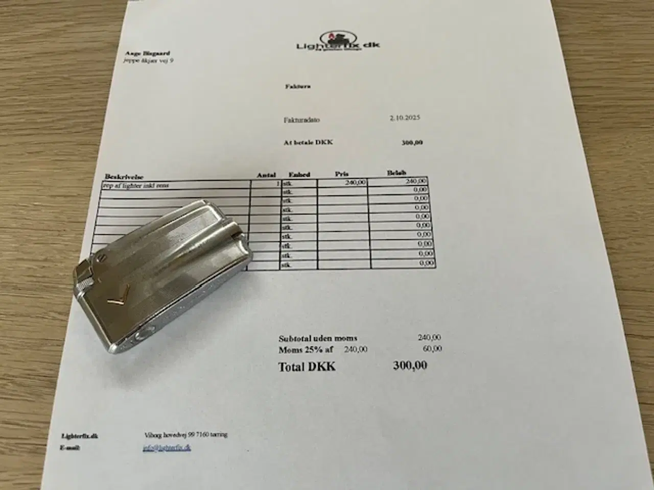 Billede 1 - Ronson Ligther er gjort i stand se Kvittering