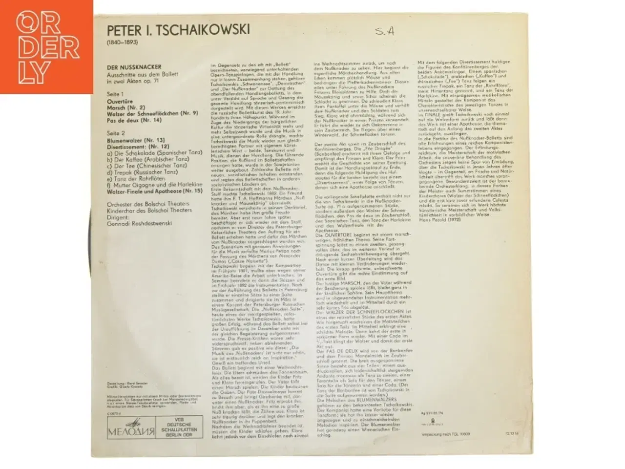 Billede 3 - LP Der Nu&#223;knacker, Tschaikowski fra Eterna