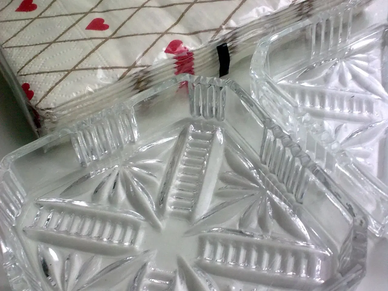 Billede 2 - Krystal konfekt VINTAGE firkant glasskål